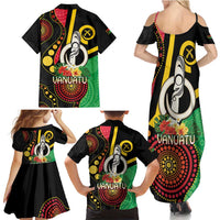 Tamtam Drum Vanuatu Family Matching Summer Maxi Dress and Hawaiian Shirt Boar Tusk Aboriginal Flag Style LT14 - Polynesian Pride