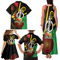 Tamtam Drum Vanuatu Family Matching Tank Maxi Dress and Hawaiian Shirt Boar Tusk Aboriginal Flag Style LT14 - Polynesian Pride