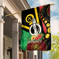 Tamtam Drum Vanuatu Garden Flag Boar Tusk Aboriginal Flag Style LT14 House Flag Black - Polynesian Pride