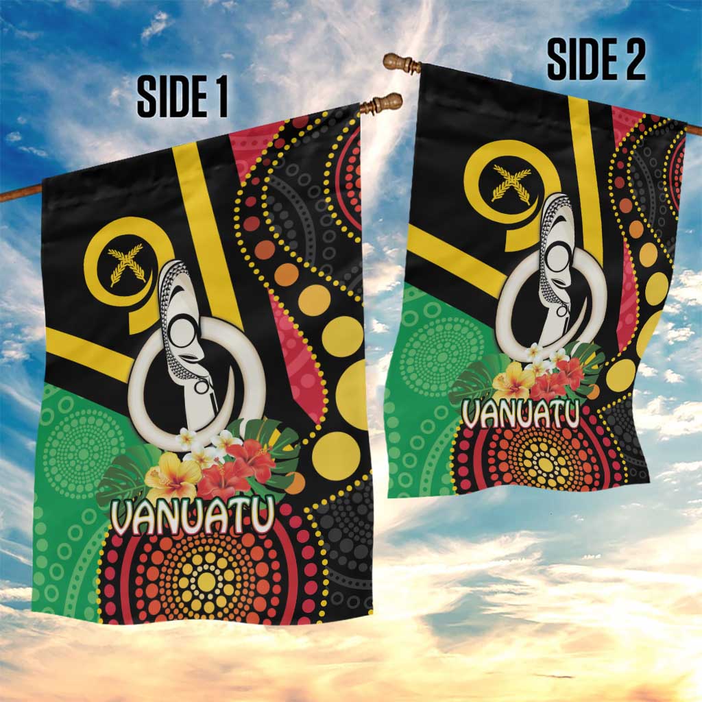 Tamtam Drum Vanuatu Garden Flag Boar Tusk Aboriginal Flag Style LT14 - Polynesian Pride