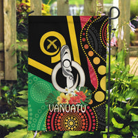 Tamtam Drum Vanuatu Garden Flag Boar Tusk Aboriginal Flag Style LT14 Garden Flag Black - Polynesian Pride