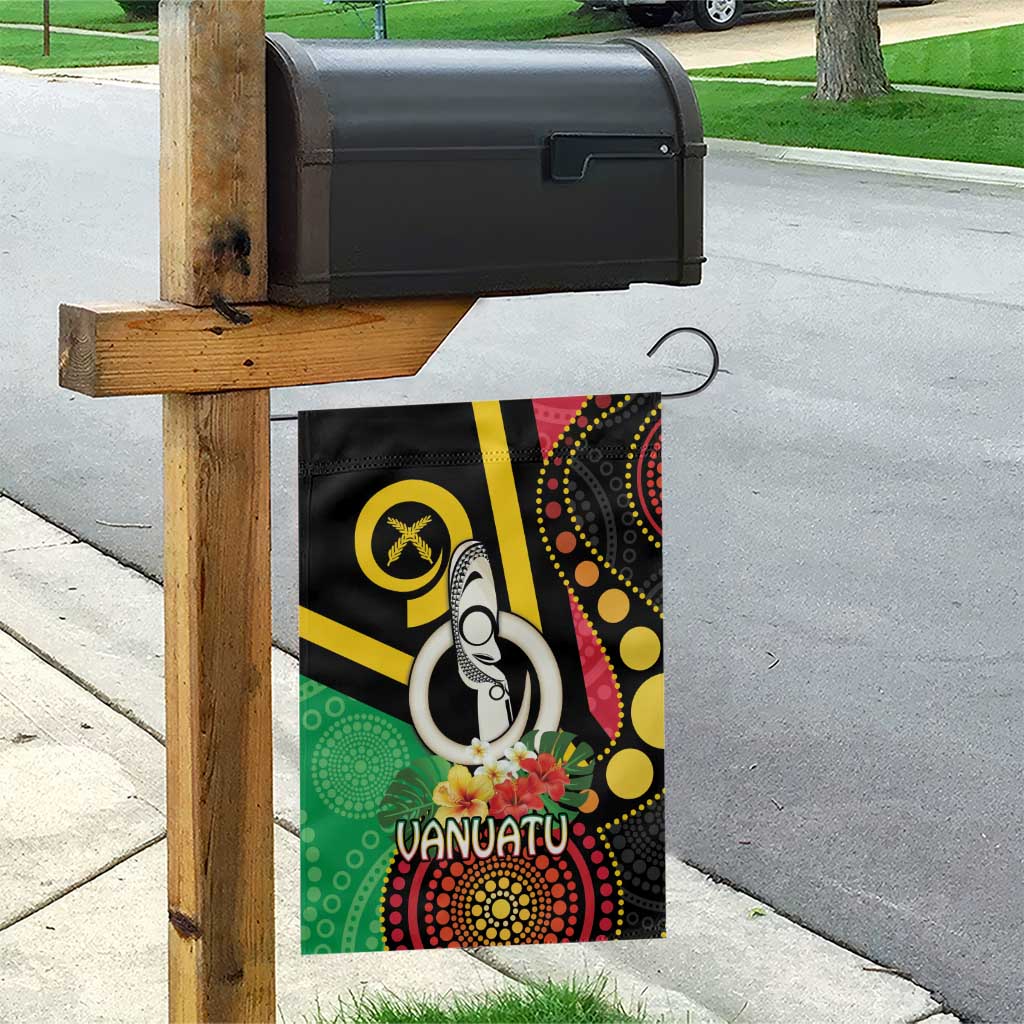 Tamtam Drum Vanuatu Garden Flag Boar Tusk Aboriginal Flag Style LT14 - Polynesian Pride
