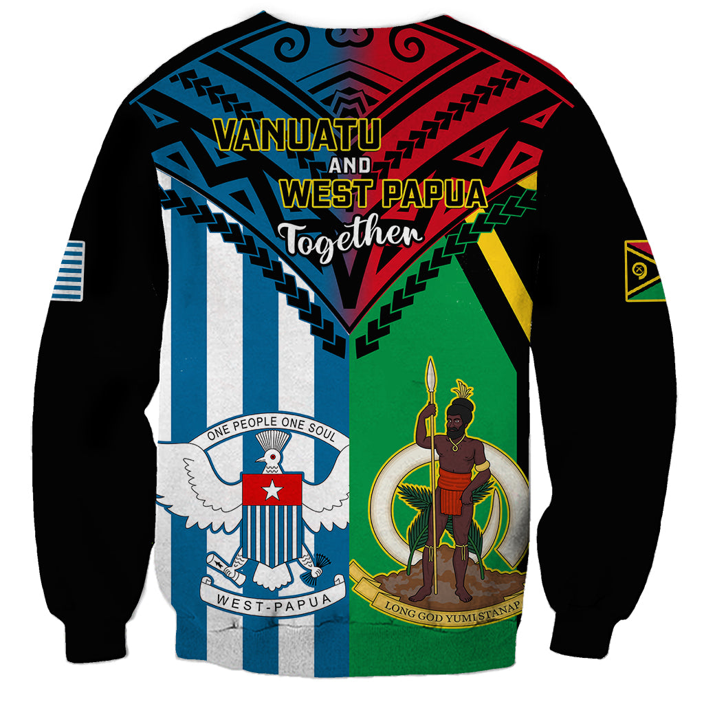 Vanuatu And West Papua Sweatshirt Coat Of Arms Mix Flag Style LT14 - Polynesian Pride
