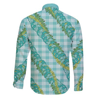 Hawaii Jade Vine Lei Family Matching Short Sleeve Bodycon Dress and Hawaiian Shirt Aloha Palaka Motif - Turquoise LT14 - Polynesian Pride