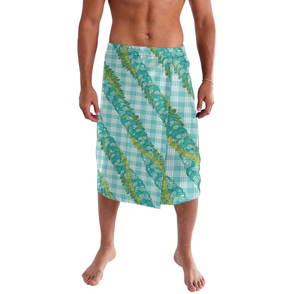 Hawaii Jade Vine Lei Lavalava Aloha Palaka Motif - Turquoise - Polynesian Pride