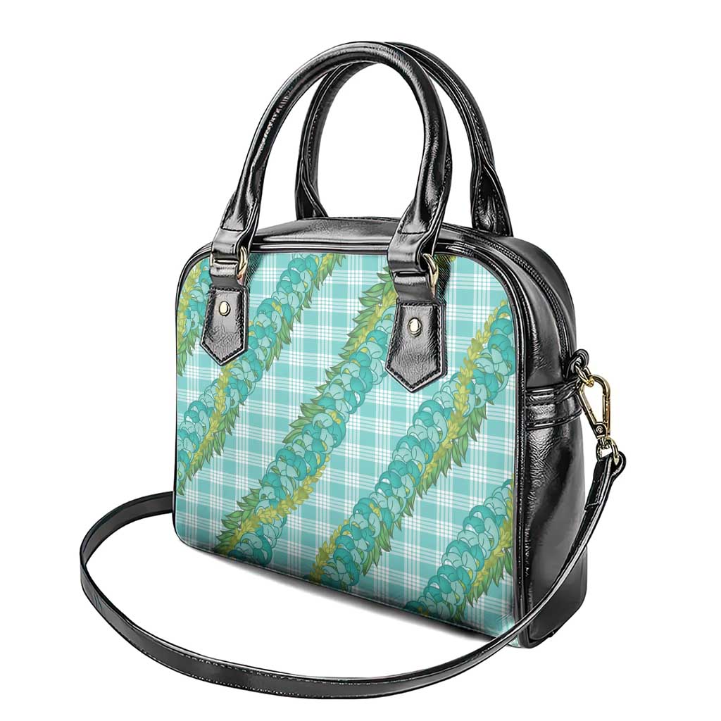 Hawaii Jade Vine Lei Shoulder Handbag Aloha Palaka Motif - Turquoise - Polynesian Pride