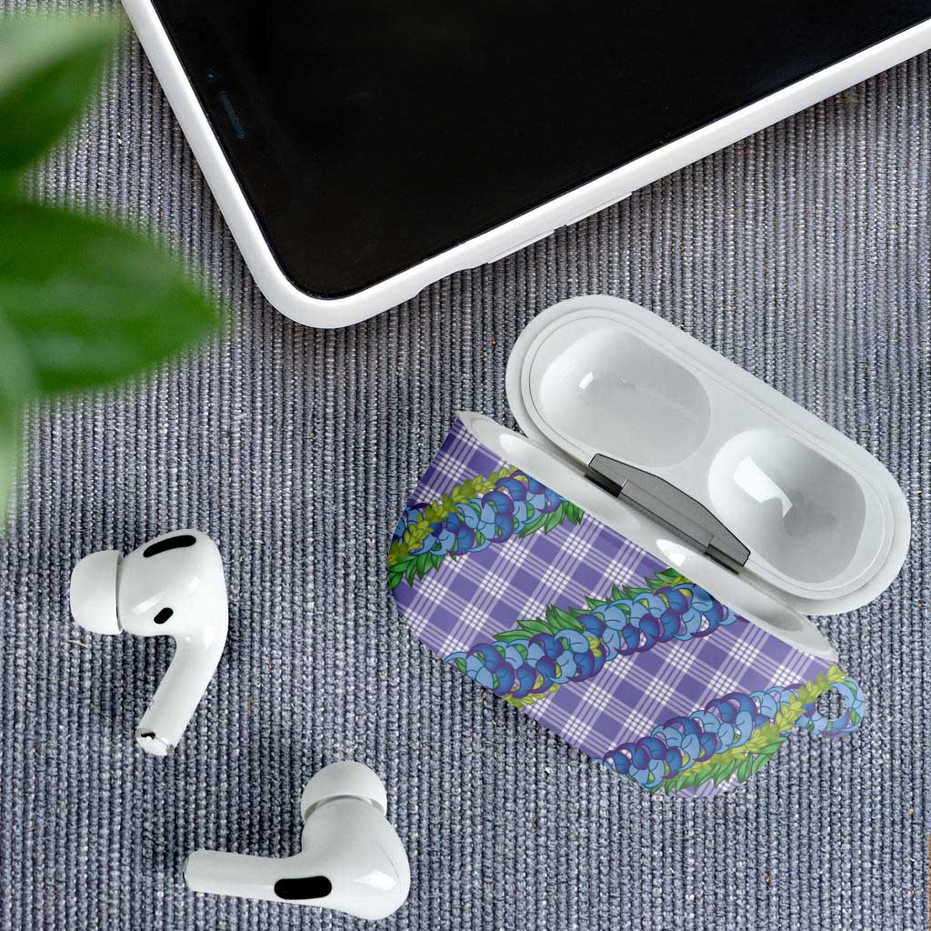 Hawaii Jade Vine Lei AirPods Case Aloha Palaka Motif - Purple - Polynesian Pride