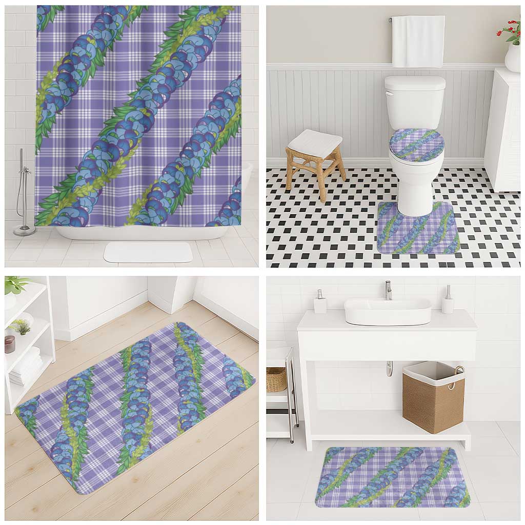 Hawaii Jade Vine Lei Bathroom Set Aloha Palaka Motif - Purple - Polynesian Pride