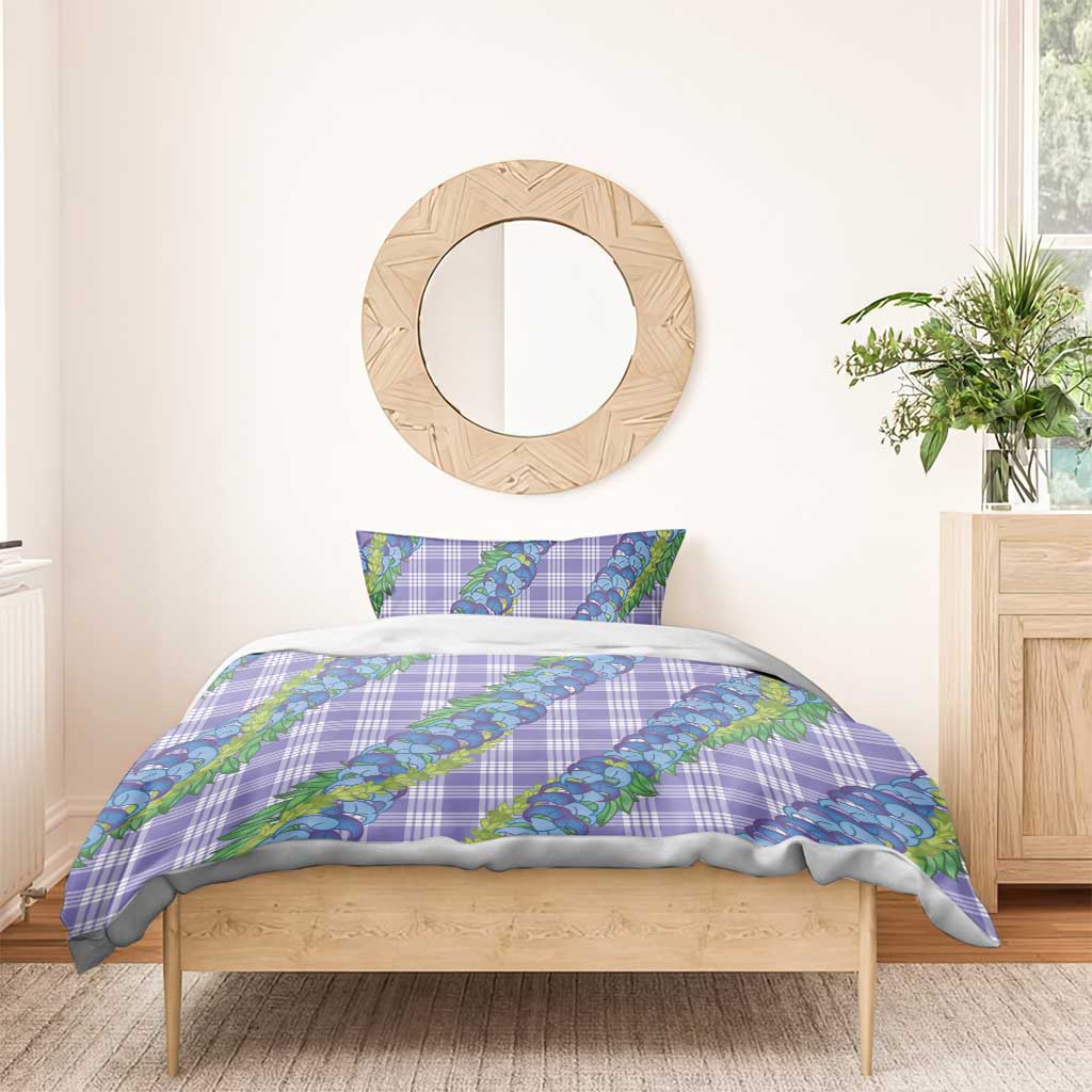 Hawaii Jade Vine Lei Bedding Set Aloha Palaka Motif - Purple - Polynesian Pride