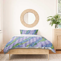 Hawaii Jade Vine Lei Bedding Set Aloha Palaka Motif - Purple - Polynesian Pride