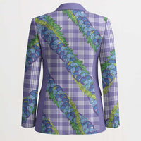 Hawaii Jade Vine Lei Blazer Aloha Palaka Motif - Purple LT14 - Polynesian Pride