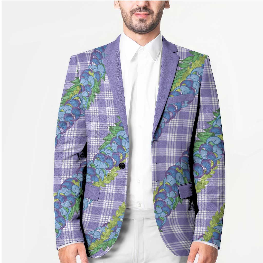 Hawaii Jade Vine Lei Blazer Aloha Palaka Motif - Purple LT14 - Polynesian Pride