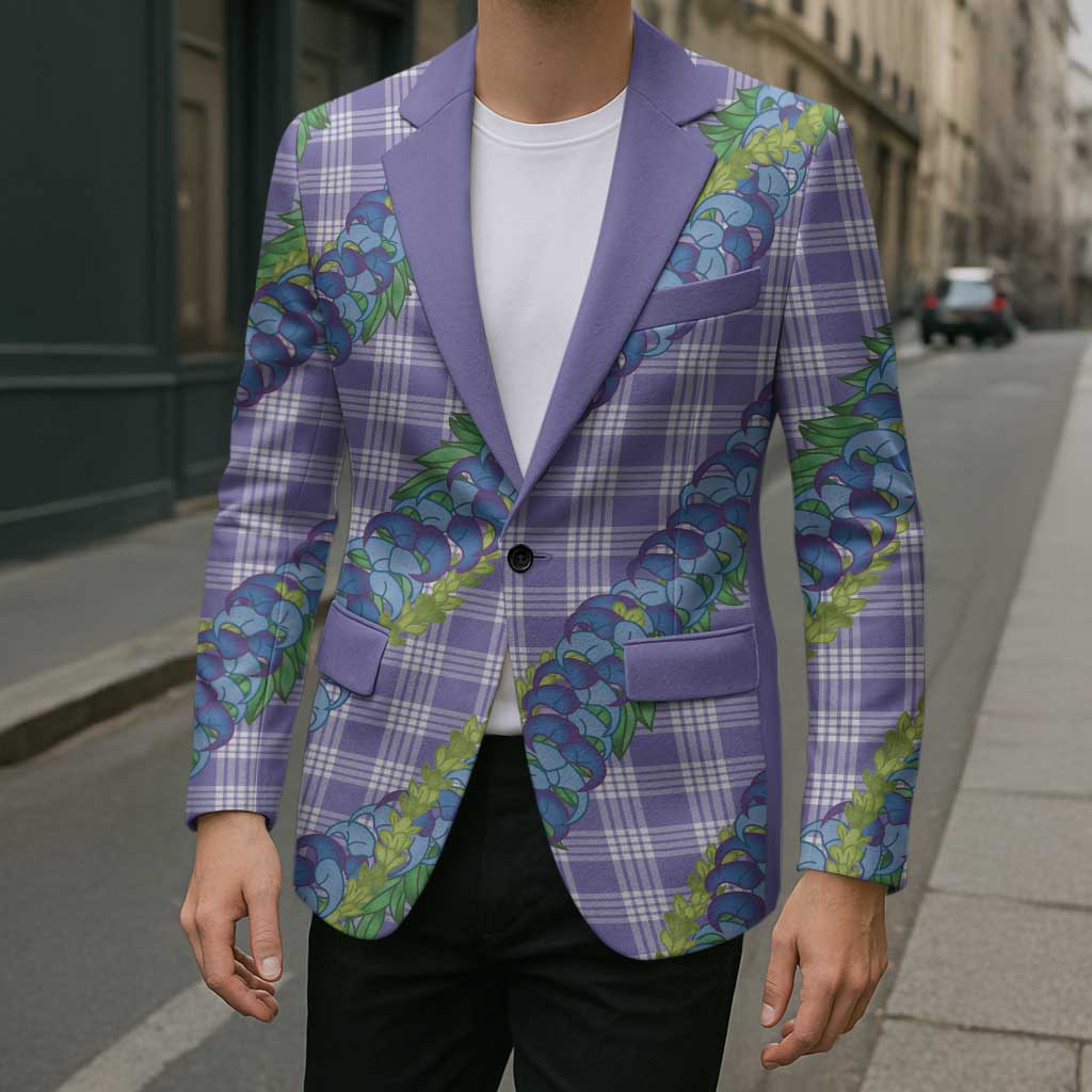 Hawaii Jade Vine Lei Blazer Aloha Palaka Motif - Purple LT14 - Polynesian Pride