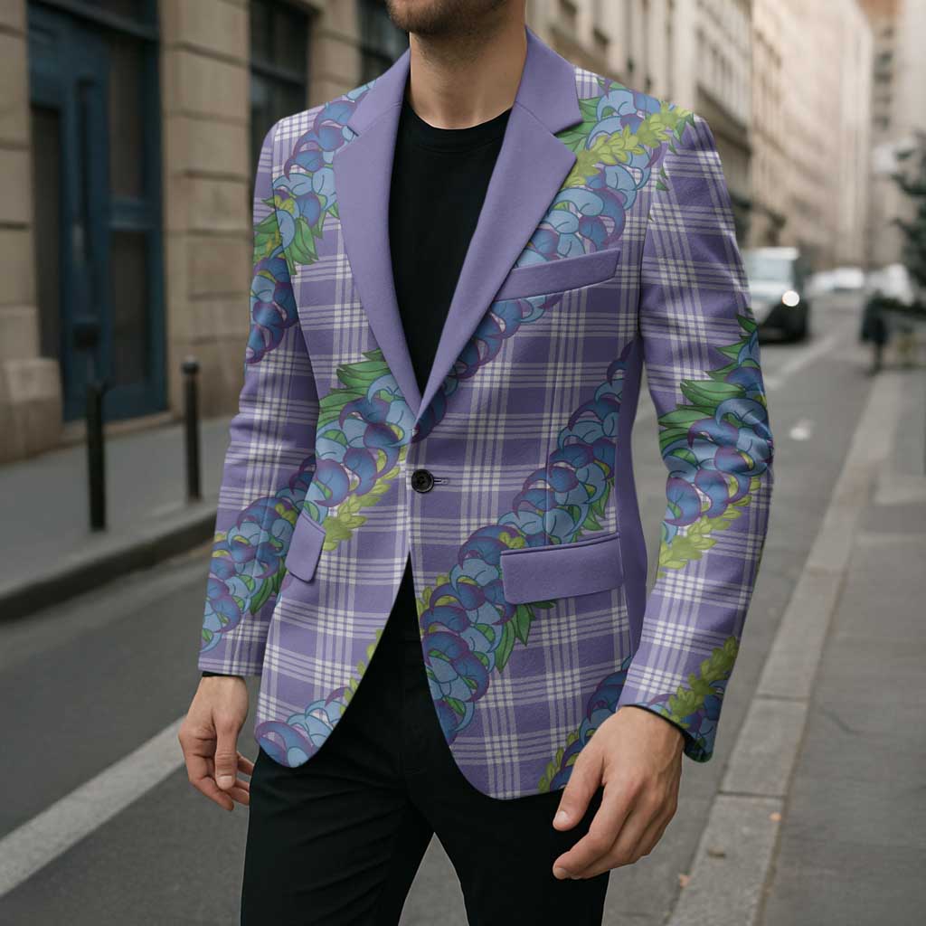 Hawaii Jade Vine Lei Blazer Aloha Palaka Motif - Purple LT14 - Polynesian Pride