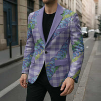 Hawaii Jade Vine Lei Blazer Aloha Palaka Motif - Purple LT14 - Polynesian Pride