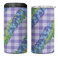 Hawaii Jade Vine Lei 4 in 1 Can Cooler Tumbler Aloha Palaka Motif - Purple LT14 One Size: 16 oz Purple - Polynesian Pride
