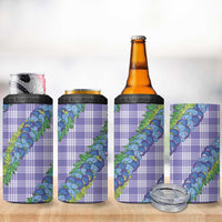 Hawaii Jade Vine Lei 4 in 1 Can Cooler Tumbler Aloha Palaka Motif - Purple LT14 - Polynesian Pride