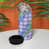 Hawaii Jade Vine Lei 4 in 1 Can Cooler Tumbler Aloha Palaka Motif - Purple LT14 - Polynesian Pride