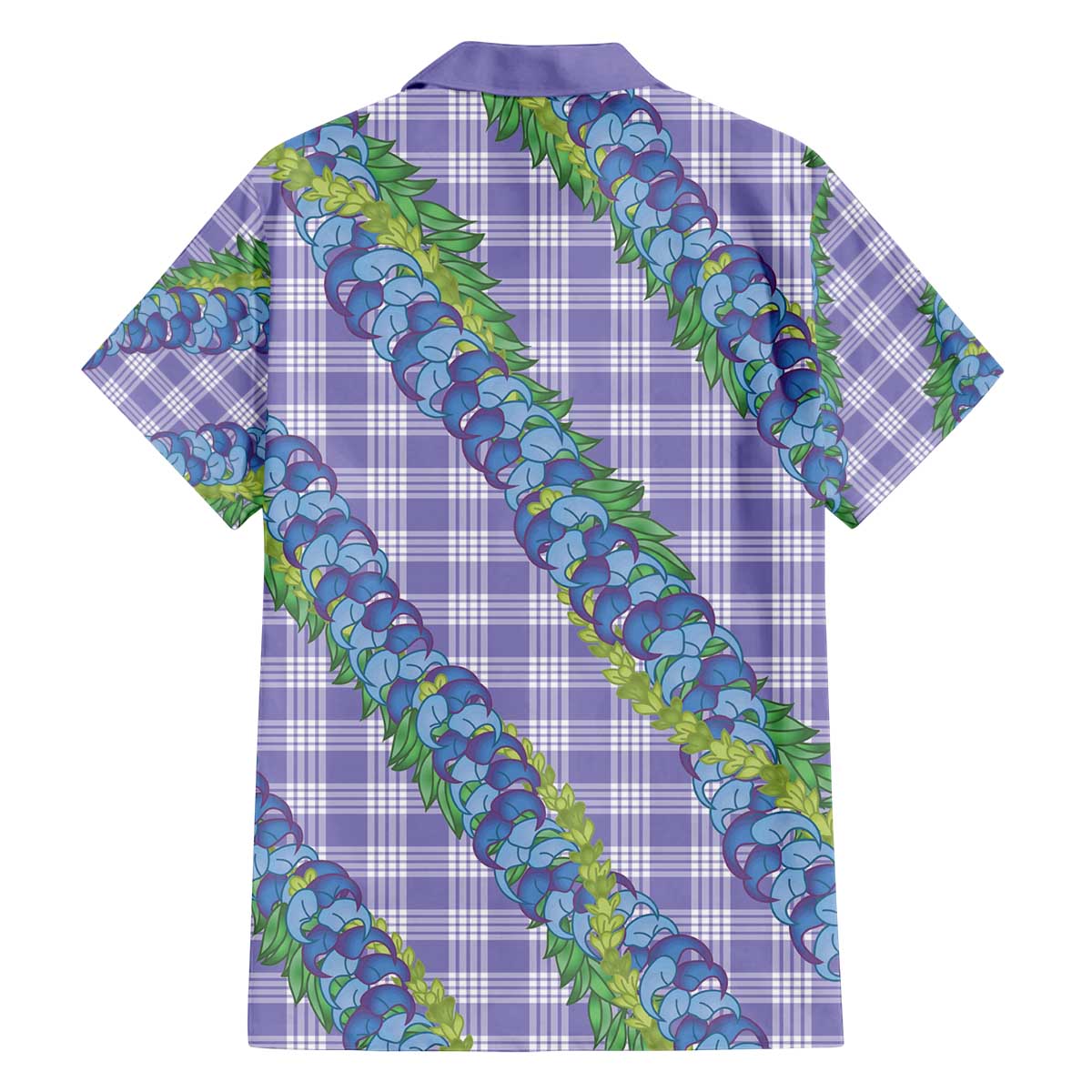 Hawaii Jade Vine Lei Family Matching Off The Shoulder Long Sleeve Dress and Hawaiian Shirt Aloha Palaka Motif - Purple LT14 - Polynesian Pride