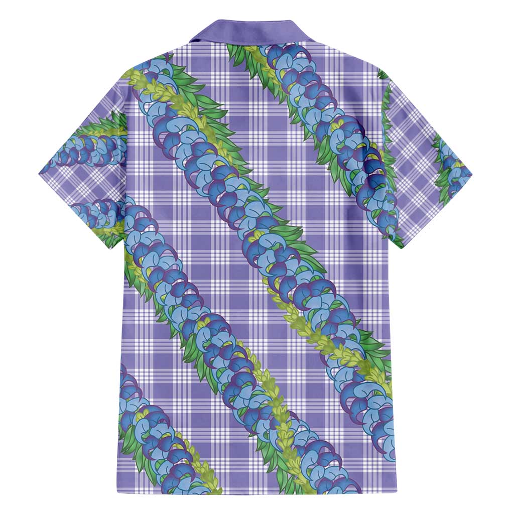 Hawaii Jade Vine Lei Family Matching Off Shoulder Maxi Dress and Hawaiian Shirt Aloha Palaka Motif - Purple LT14 - Polynesian Pride