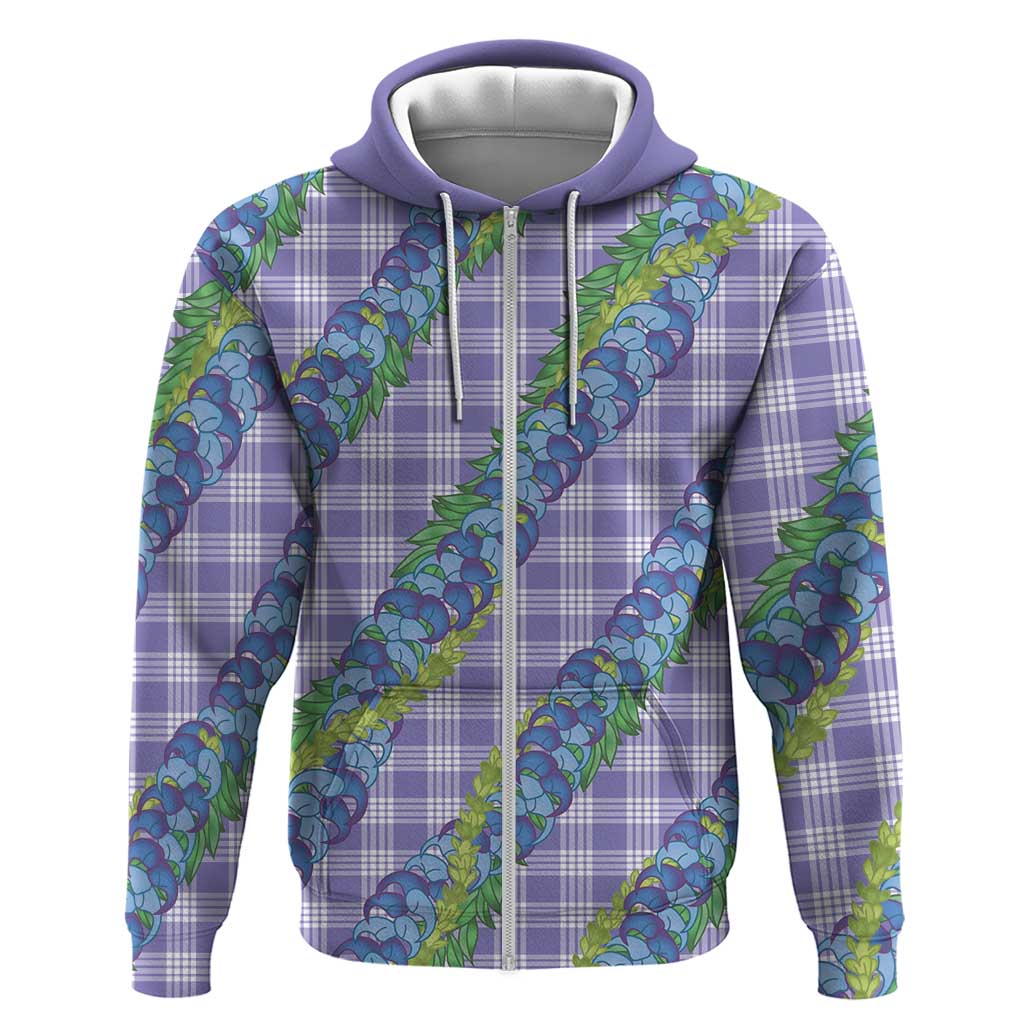 Hawaii Jade Vine Lei Hoodie Aloha Palaka Motif - Purple - Polynesian Pride