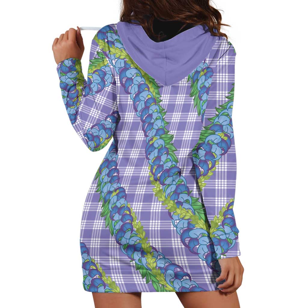 Hawaii Jade Vine Lei Hoodie Dress Aloha Palaka Motif - Purple LT14 - Polynesian Pride