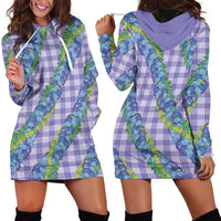 Hawaii Jade Vine Lei Hoodie Dress Aloha Palaka Motif - Purple LT14 - Polynesian Pride