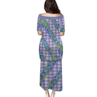 Hawaii Jade Vine Lei Puletasi Aloha Palaka Motif - Purple - Polynesian Pride
