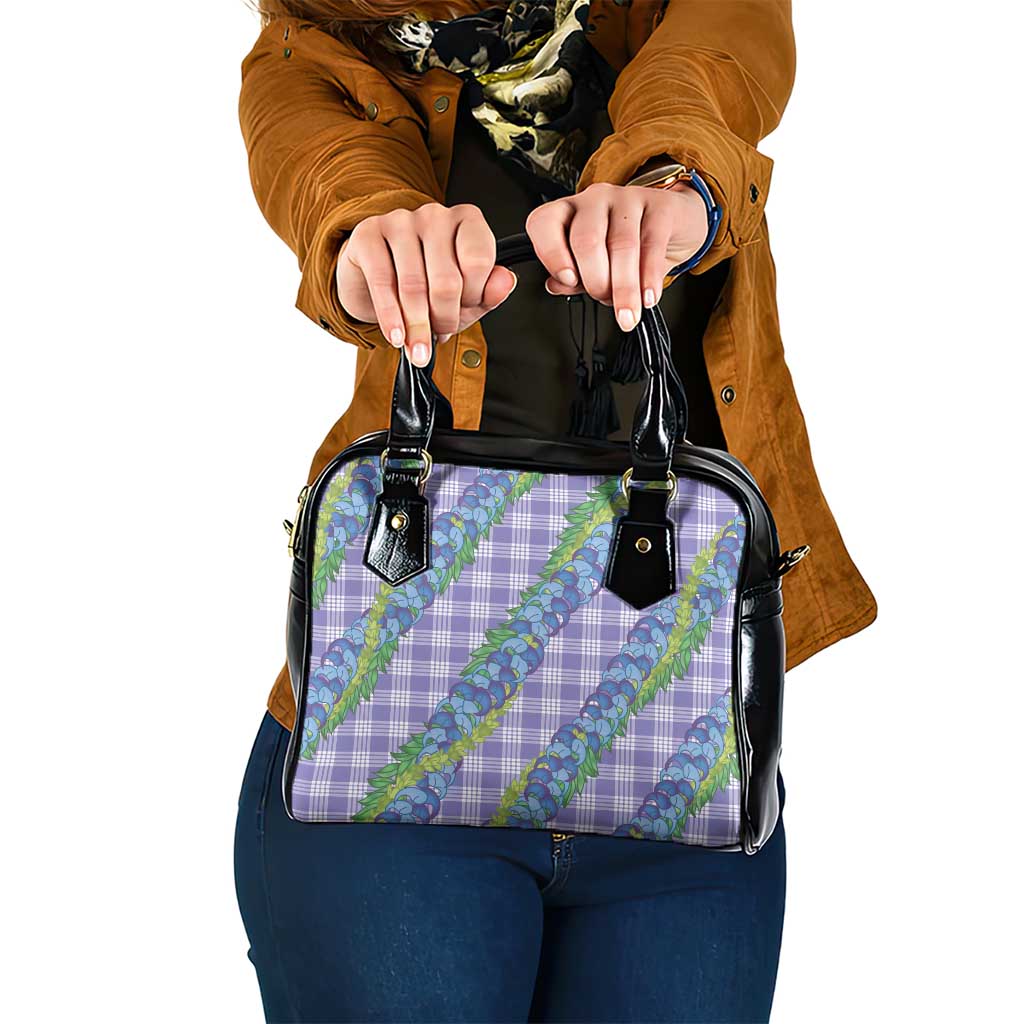 Hawaii Jade Vine Lei Shoulder Handbag Aloha Palaka Motif - Purple - Polynesian Pride