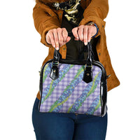 Hawaii Jade Vine Lei Shoulder Handbag Aloha Palaka Motif - Purple - Polynesian Pride
