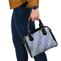 Hawaii Jade Vine Lei Shoulder Handbag Aloha Palaka Motif - Purple - Polynesian Pride