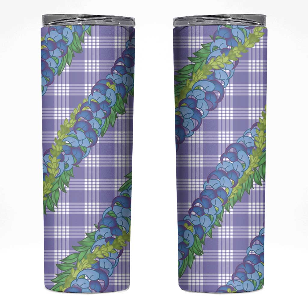 Hawaii Jade Vine Lei Skinny Tumbler Aloha Palaka Motif - Purple LT14 Purple - Polynesian Pride