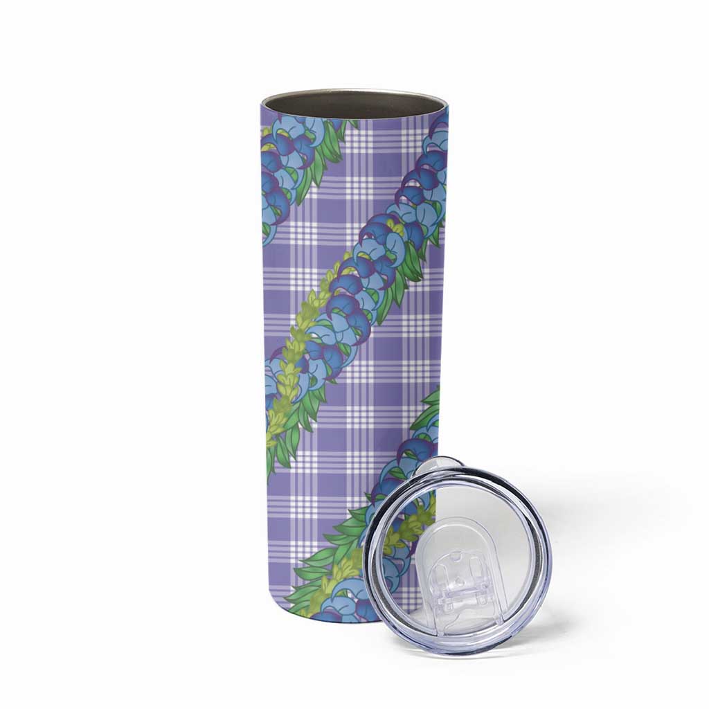 Hawaii Jade Vine Lei Skinny Tumbler Aloha Palaka Motif - Purple LT14 - Polynesian Pride