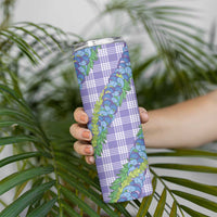 Hawaii Jade Vine Lei Skinny Tumbler Aloha Palaka Motif - Purple LT14 - Polynesian Pride