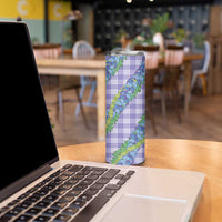 Hawaii Jade Vine Lei Skinny Tumbler Aloha Palaka Motif - Purple LT14 - Polynesian Pride