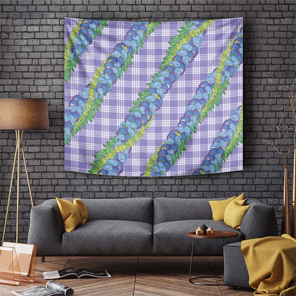 Hawaii Jade Vine Lei Tapestry Aloha Palaka Motif - Purple - Polynesian Pride