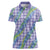 Hawaii Jade Vine Lei Women Polo Shirt Aloha Palaka Motif - Purple - Polynesian Pride