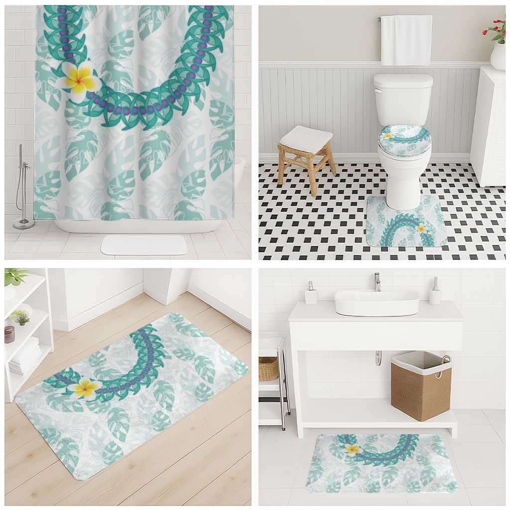Jade Vine Lei Hawaii Bathroom Set Aloha Seamless Tropical Leaves LT14 - Polynesian Pride