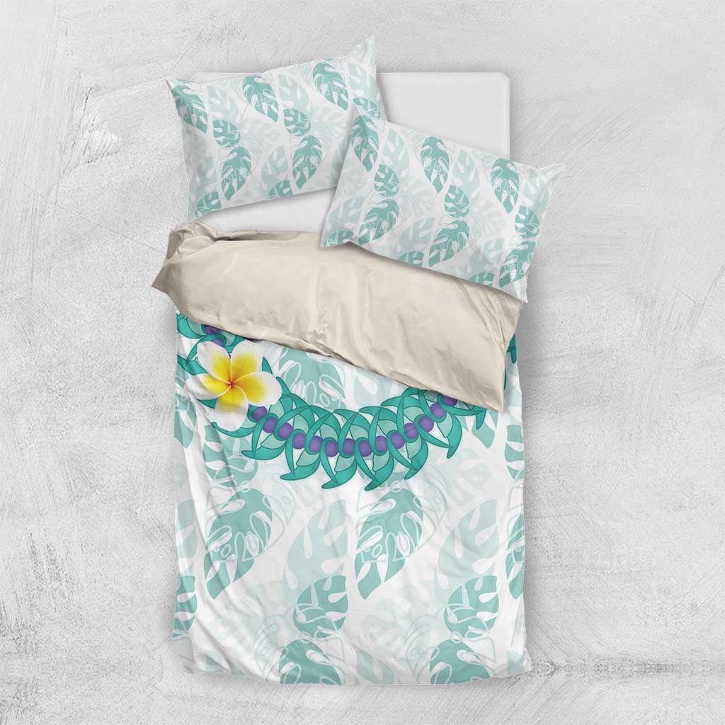 Jade Vine Lei Hawaii Bedding Set Aloha Seamless Tropical Leaves - Polynesian Pride
