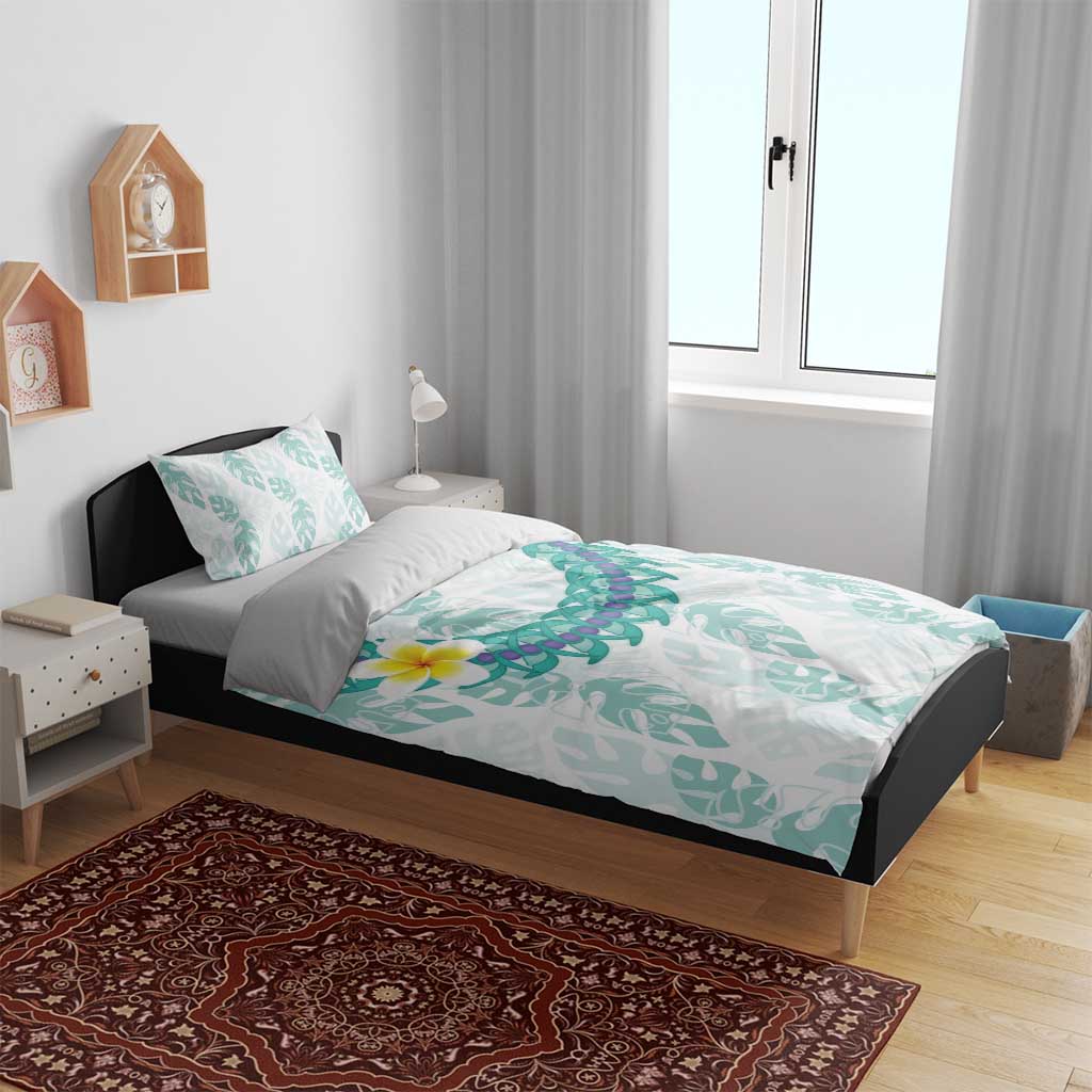 Jade Vine Lei Hawaii Bedding Set Aloha Seamless Tropical Leaves - Polynesian Pride
