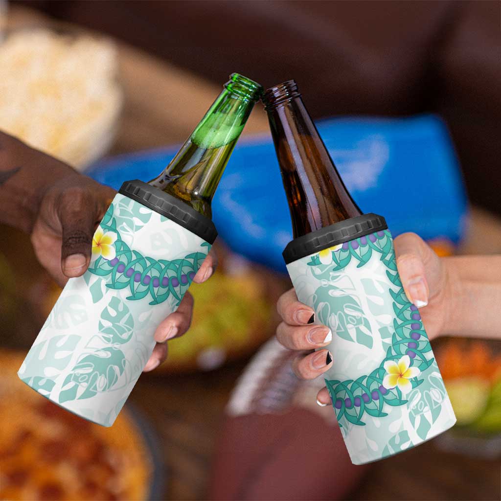 Jade Vine Lei Hawaii 4 in 1 Can Cooler Tumbler Aloha Seamless Tropical Leaves - Polynesian Pride