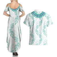 Jade Vine Lei Hawaii Couples Matching Summer Maxi Dress and Hawaiian Shirt Aloha Seamless Tropical Leaves LT14 - Polynesian Pride