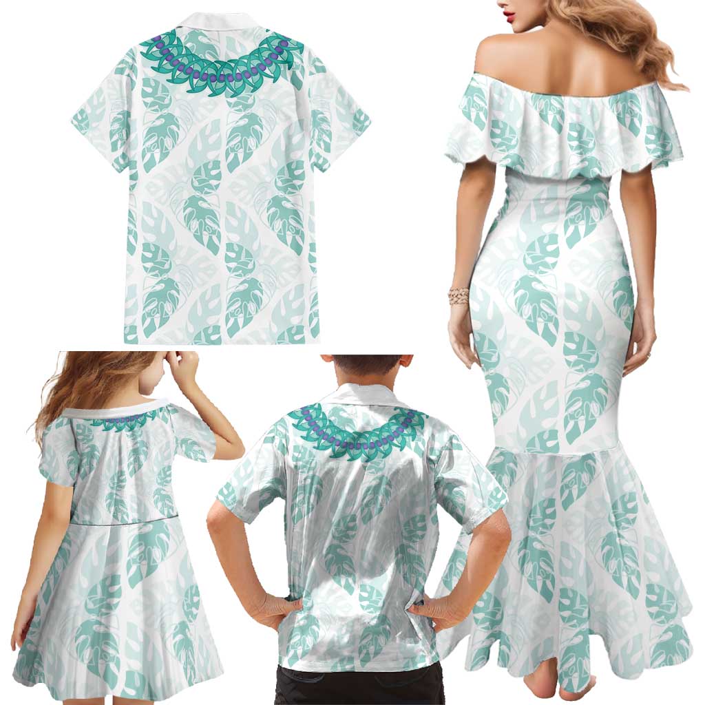 Jade Vine Lei Hawaii Family Matching Mermaid Dress and Hawaiian Shirt Aloha Seamless Tropical Leaves LT14 - Polynesian Pride