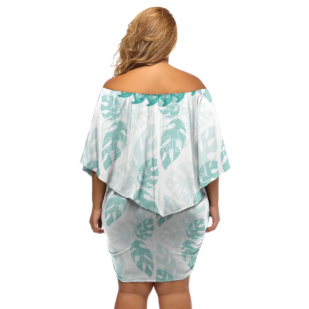 Jade Vine Lei Hawaii Family Matching Off Shoulder Short Dress and Hawaiian Shirt Aloha Seamless Tropical Leaves LT14 - Polynesian Pride