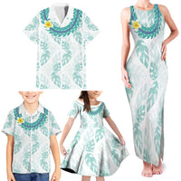 Jade Vine Lei Hawaii Family Matching Tank Maxi Dress and Hawaiian Shirt Aloha Seamless Tropical Leaves LT14 - Polynesian Pride