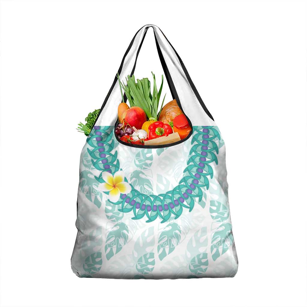 Jade Vine Lei Hawaii Grocery Bag Aloha Seamless Tropical Leaves - Polynesian Pride