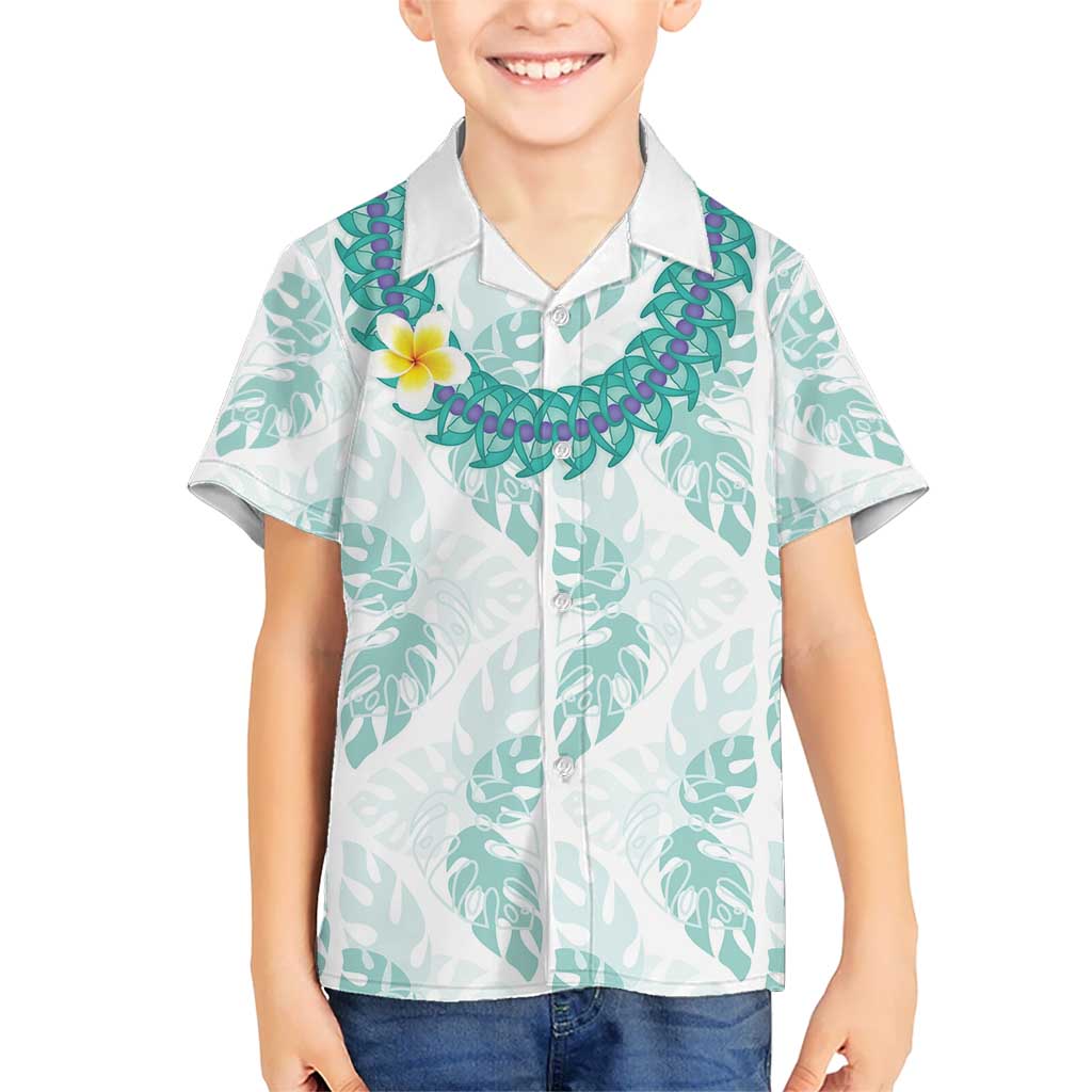 Jade Vine Lei Hawaii Kid Hawaiian Shirt Aloha Seamless Tropical Leaves LT14 Kid White - Polynesian Pride