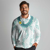 Jade Vine Lei Hawaii Long Sleeve Polo Shirt Aloha Seamless Tropical Leaves LT14 - Polynesian Pride
