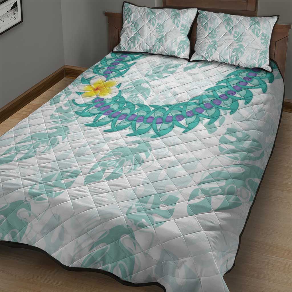 Jade Vine Lei Hawaii Quilt Bed Set Aloha Seamless Tropical Leaves LT14 - Polynesian Pride