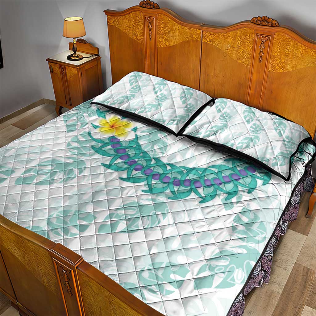 Jade Vine Lei Hawaii Quilt Bed Set Aloha Seamless Tropical Leaves LT14 - Polynesian Pride